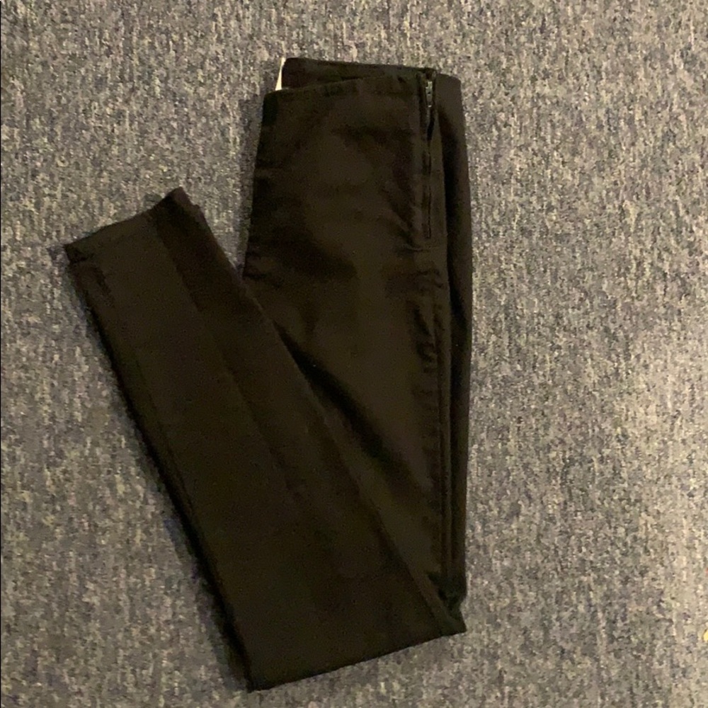 Side zip work pants.